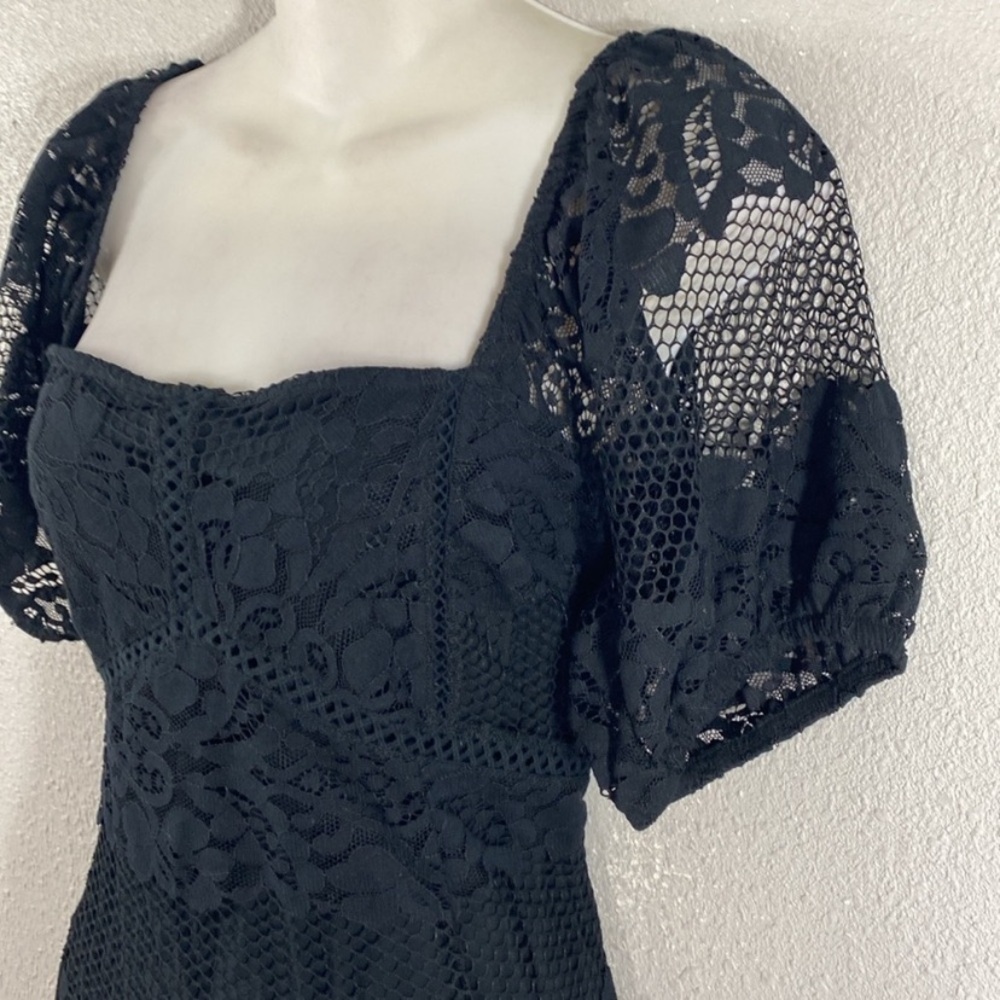 Free People Be Your Baby Black Lace Babydoll Mini Dress Small S RR12 - Picture 9 of 16
